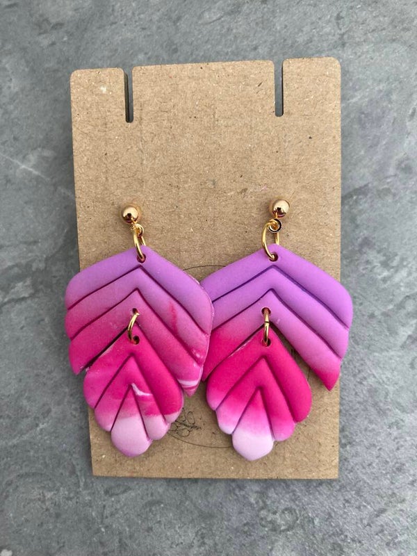 Oorbellen roze/paars