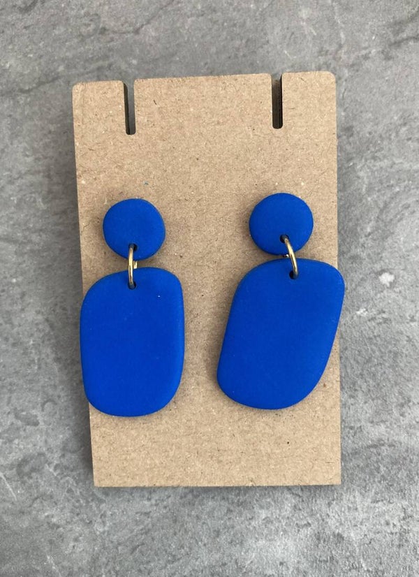 Oorbellen kobalt blauw