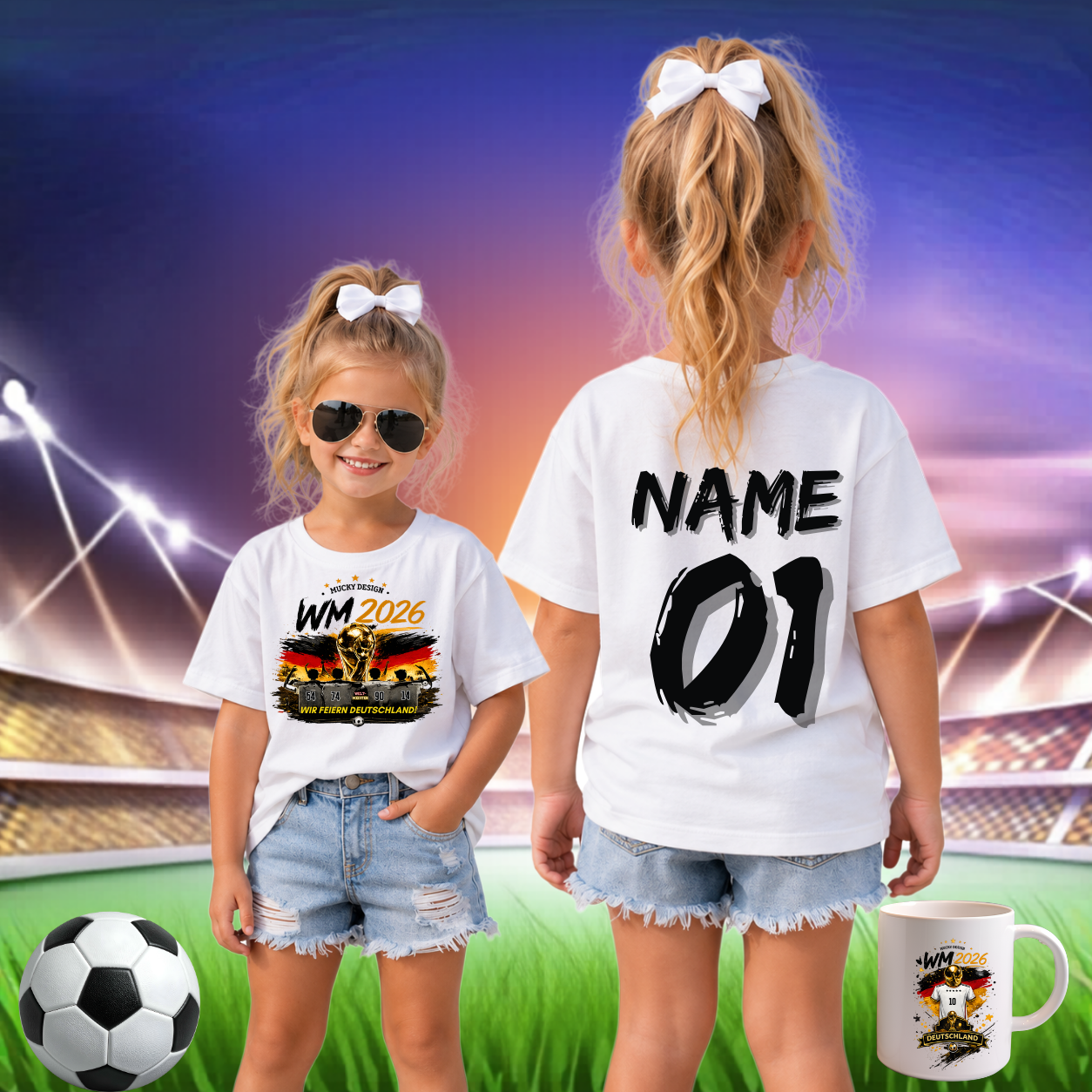 Personalisiertes Kinder T-Shirt – WM 2026 Edition-Motiv 1