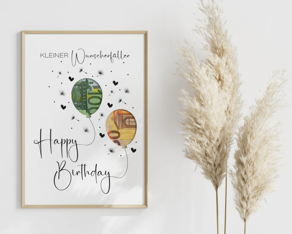 Geldgeschenk Geburtstag | Geburtstagsgeschenk | Last Minute Geschenk zum Geburtstag PDF Sofort Download | Geschenk | kleiner Wunscherfülle
