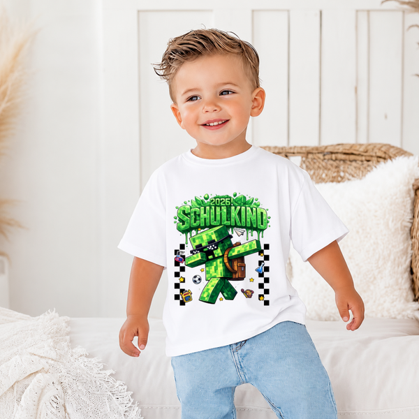 Cooles „Schulkind 2026“ Kinder T-Shirt im Gaming-Look