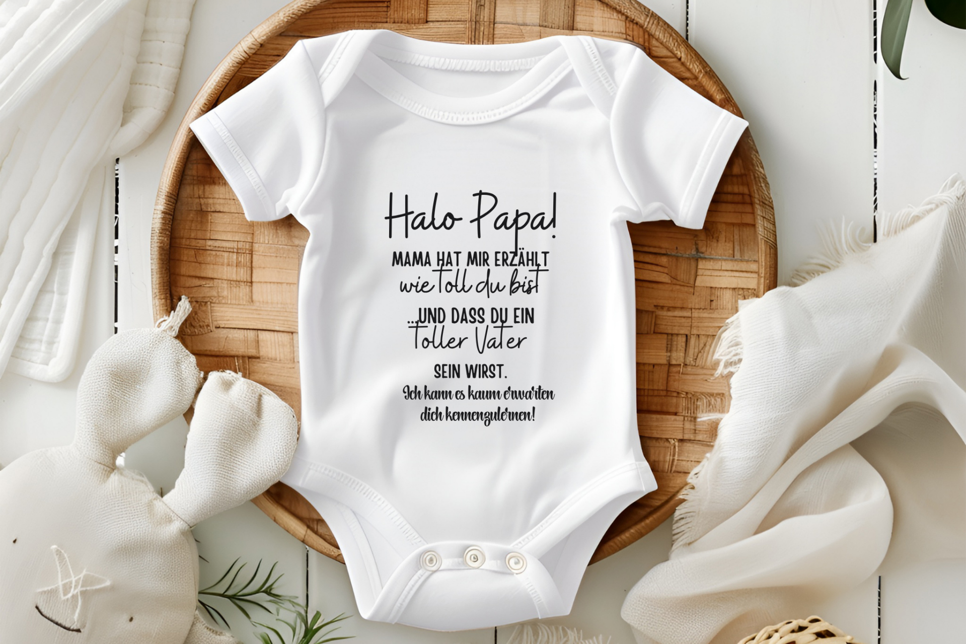Babybody Hallo Papa Schwangerschaft verkünden / Babybody personalisiert / Du wirst Papa Body / Schwangerschaft verkünden / Vatertag Body
