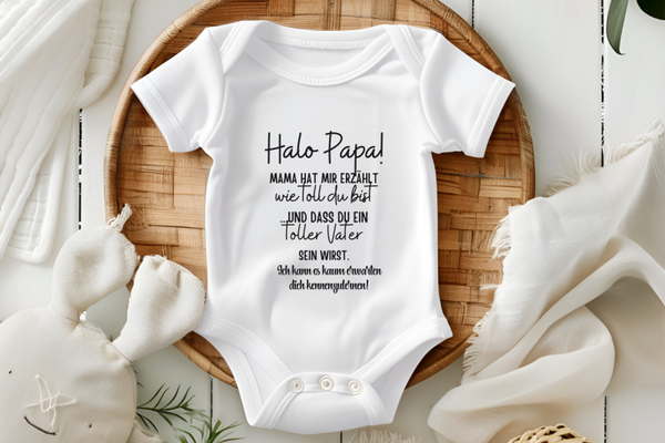 Babybody Hallo Papa Schwangerschaft verkünden / Babybody personalisiert / Du wirst Papa Body / Schwangerschaft verkünden / Vatertag Body