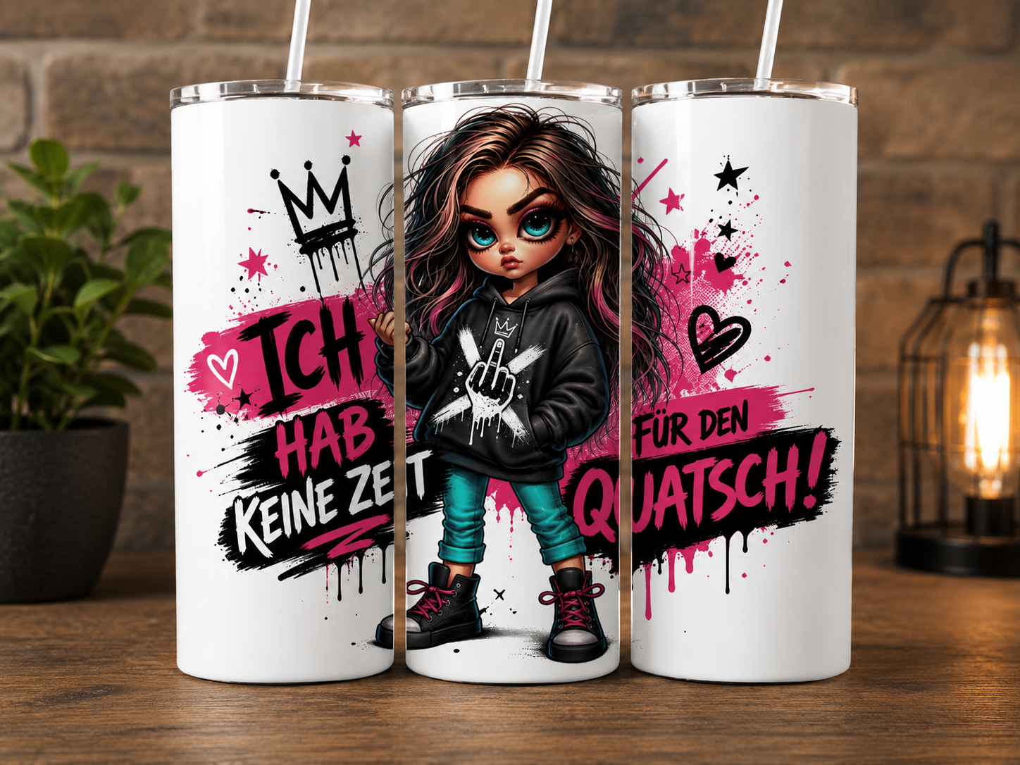 Thermobecher 590 ml -  Ich hab keine Zeit für den Quatsch