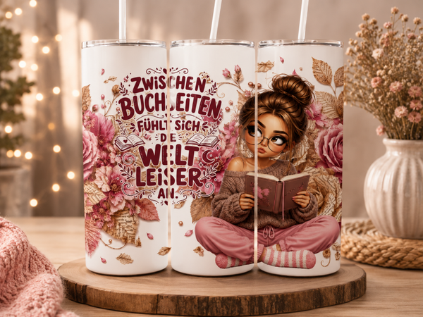 Thermobecher 590 ml - Cozy Leseratte Mädchen