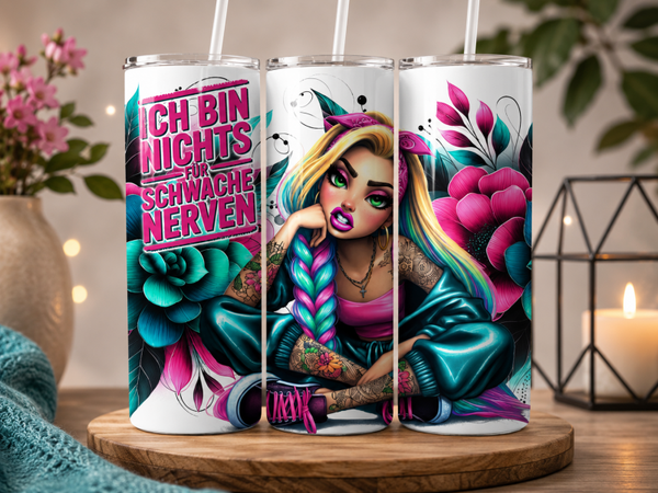 Thermobecher 590 ml -Tattoo Mädchen-Schwache Nerven