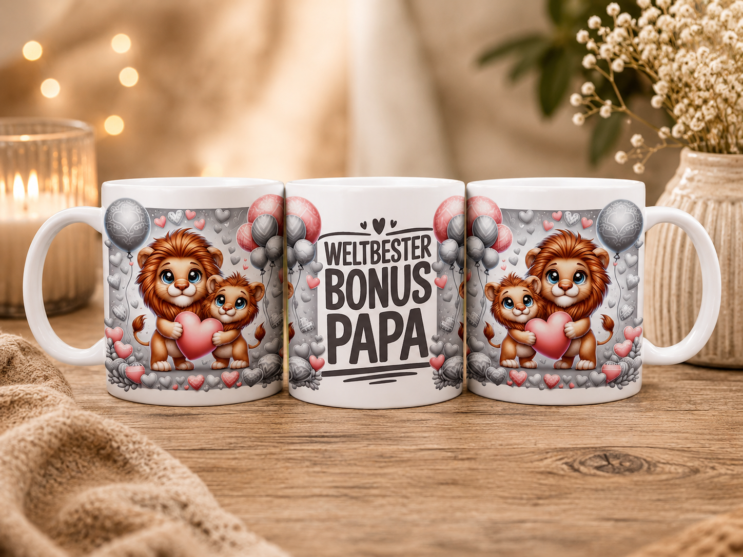 Tasse 300ml-Niedliche Löwen Weltbester Bonus Papa