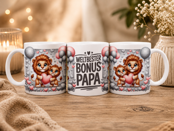 Tasse 300ml-Niedliche Löwen Weltbester Bonus Papa