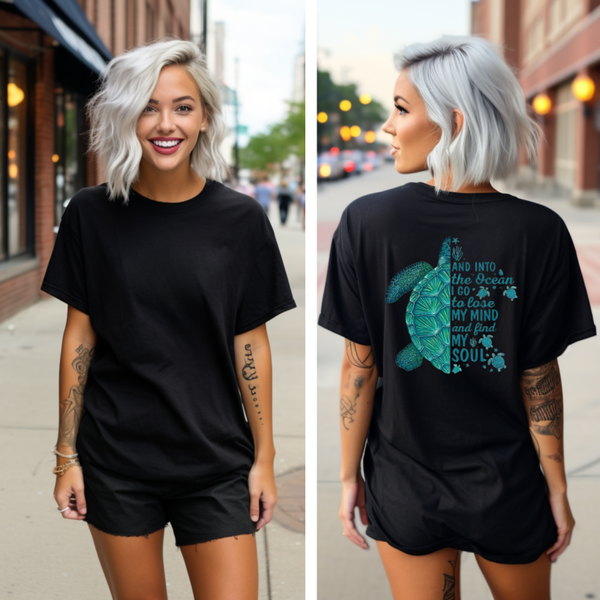 T- Shirt Black schildkröte