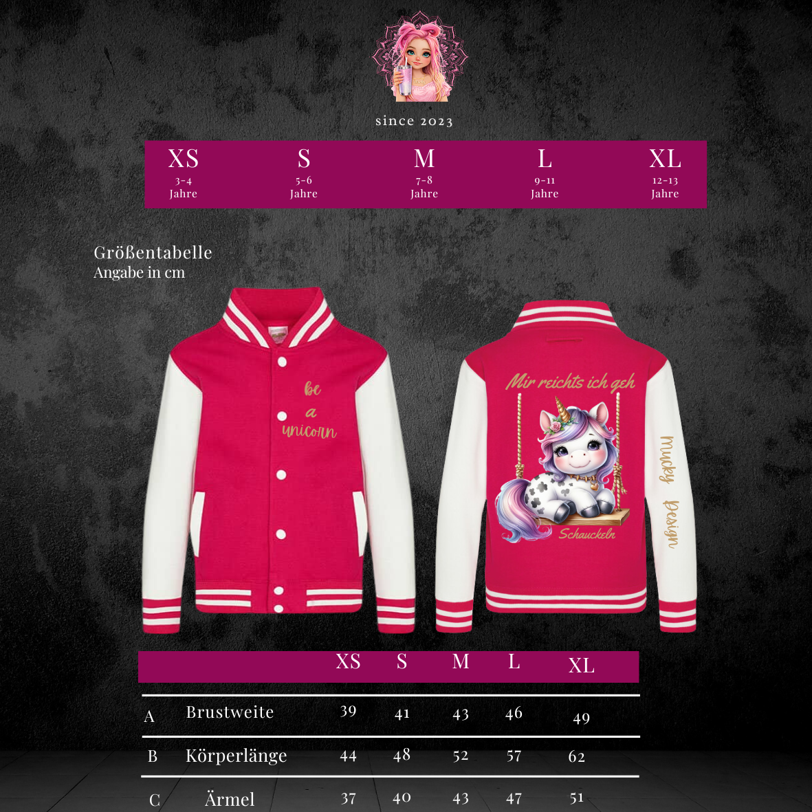 Kinder Collegejacke „Unicorn Edition“ – Sportlich, cool & absolut im Trend