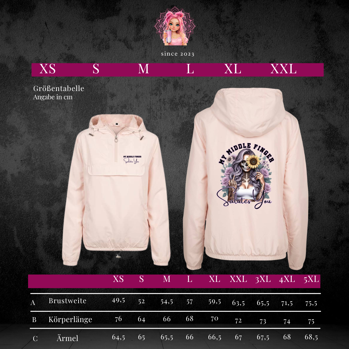 Windbreaker Hoodie Light Pink - My Middle Finger