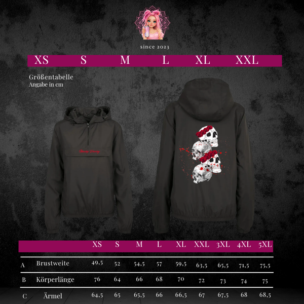 Windbreaker Hoodie Black - Totenkopf