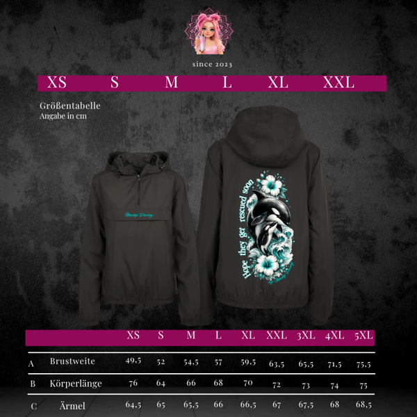 Windbreaker Hoodie Black - Save the Orca