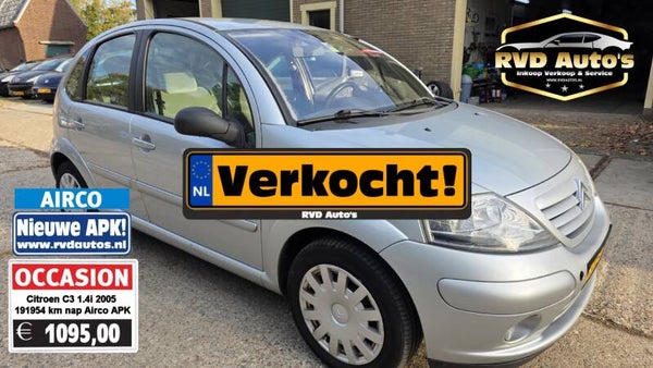(Niet meer te koop) Citroen C3 1.4i 2005 191954 km nap Airco APK 21-09-2026