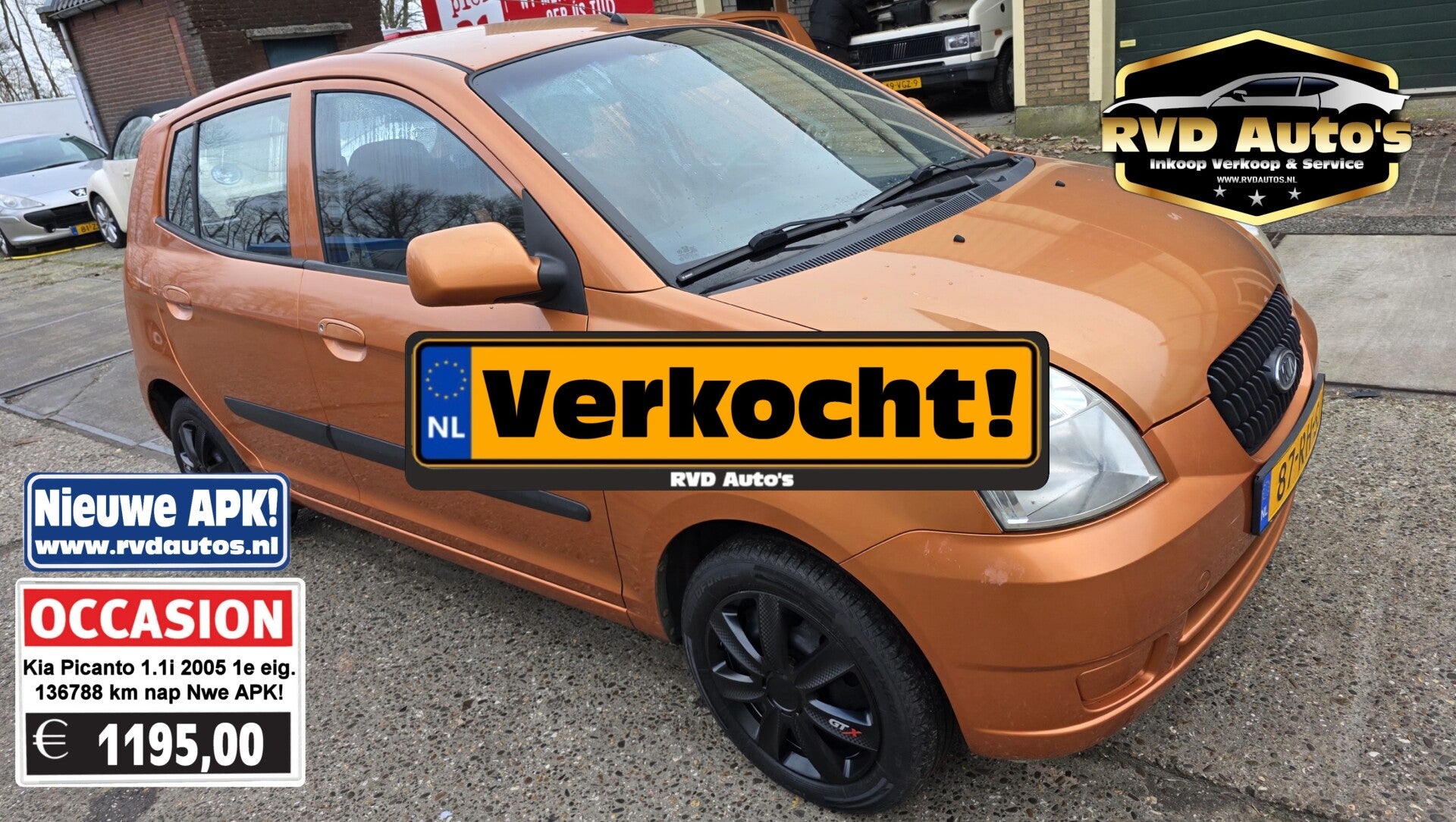 (Niet Meer Te Koop!) Kia Picanto 1.1i 2005 1e eig. 5 deurs Nwe Apk !! 136755 km Nap!