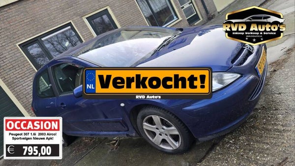 (Niet meer meer koop!) Peugeot 307 1.6i  2003 Airco! Sportvelgen Nieuwe Apk!