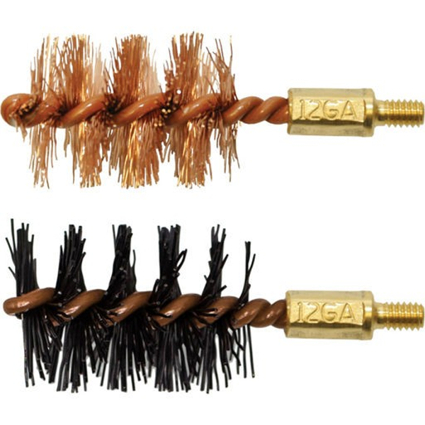 12 GA BORE BRUSH 1-NYLON / 1-BRONZE 2PK