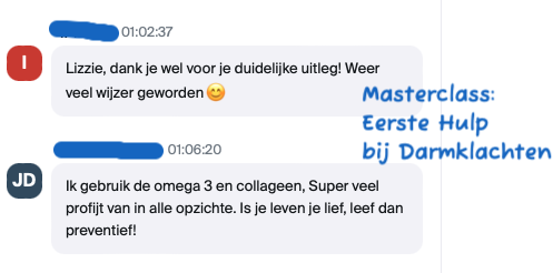 Twee enthousiaste reacties over de Masterclass: Eerste Hulp bij Darmklachten. 