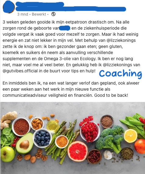 Feedback van tevreden klant over OERsterk coaching.