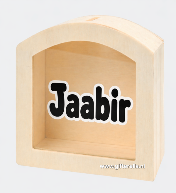 Houten spaarpot