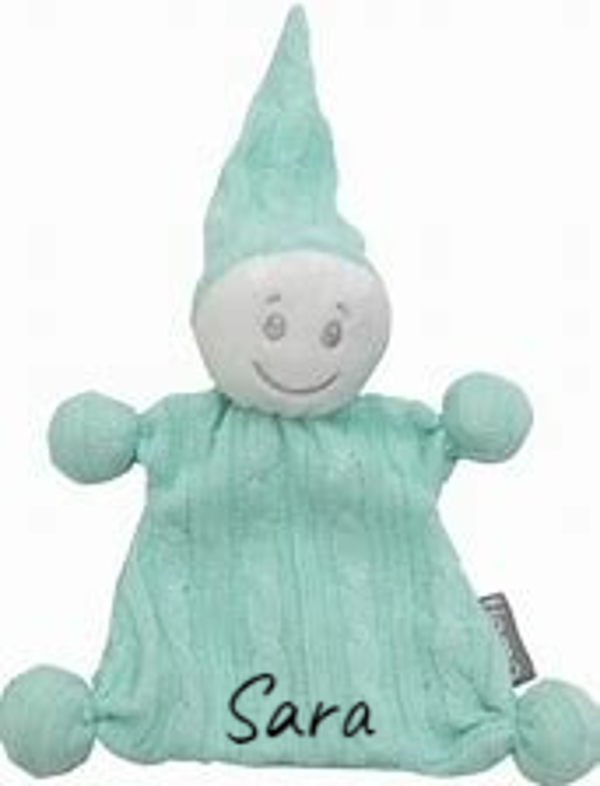 Mintgroene Knuffelpopje gebreid