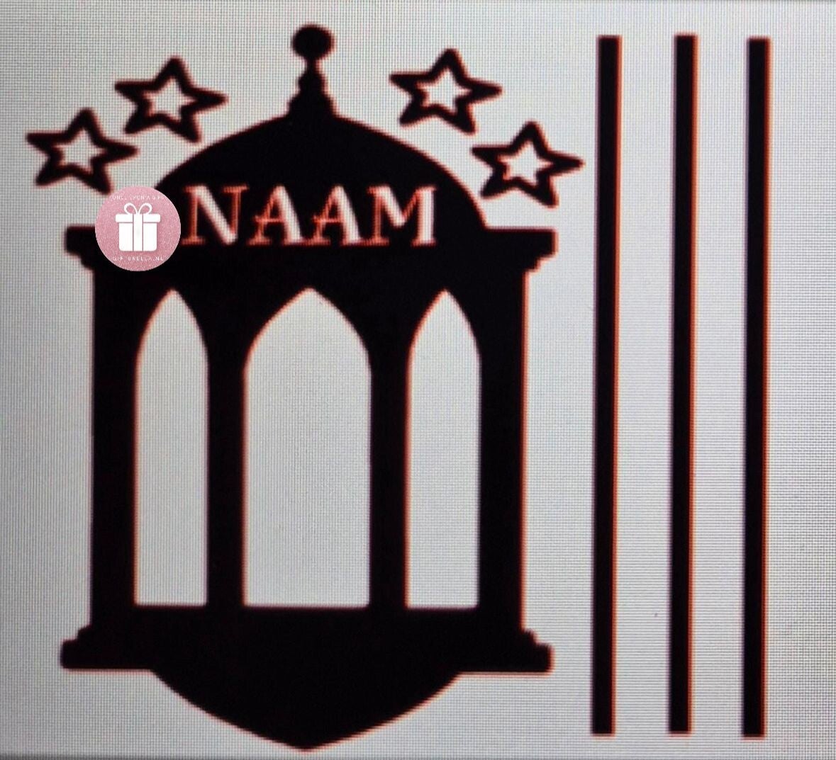 Herbruikbare Raamfolie: Lantaarn met naam