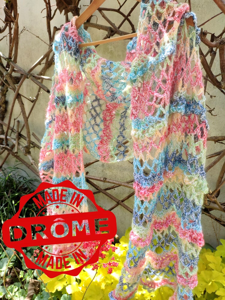 Étole Nancy Bohème en mohair, soie et mérinos