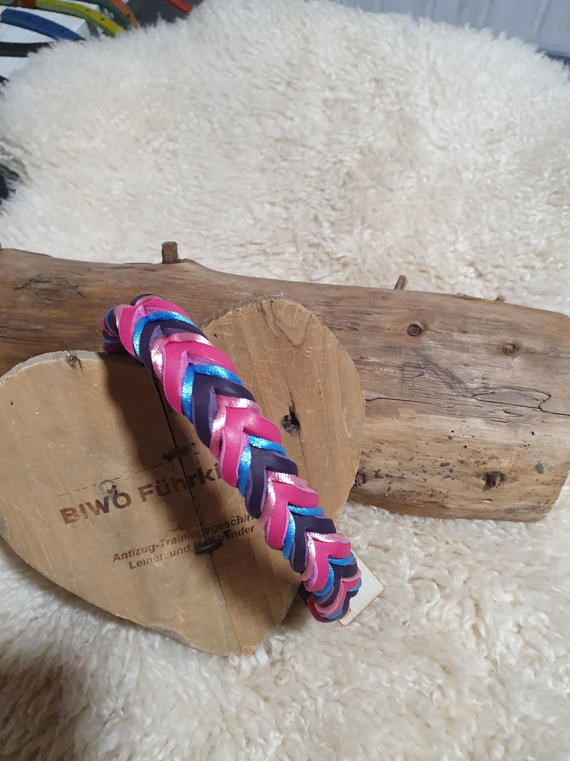 Buntes Halsband pink/dunkelblau