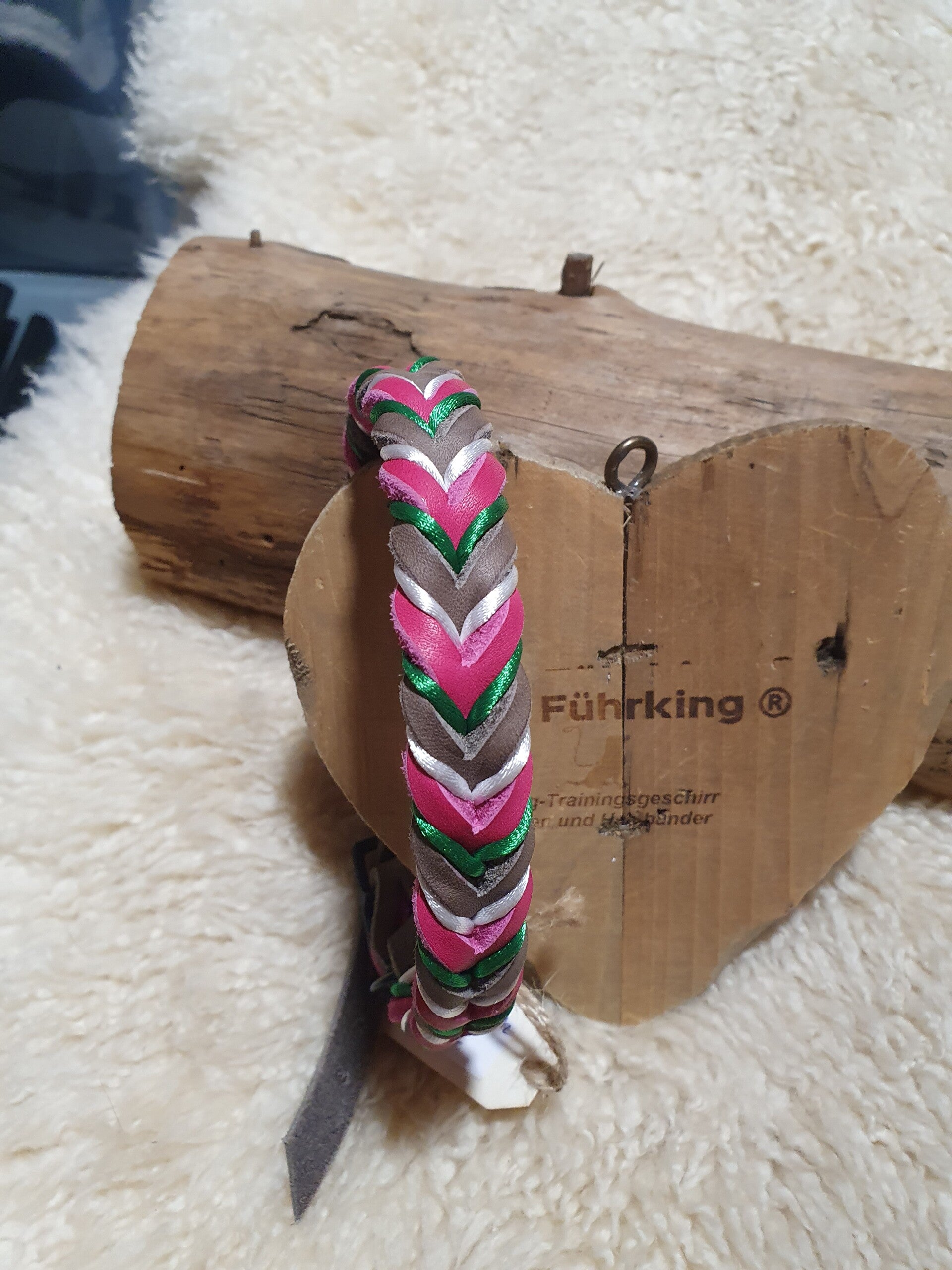 Buntes Halsband pink/schlamm