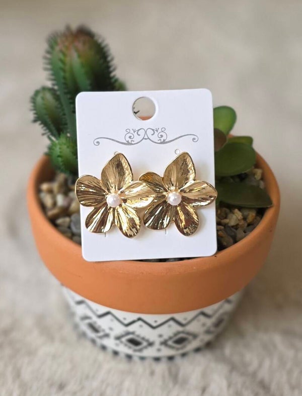 Boucles d'oreilles fleur doré