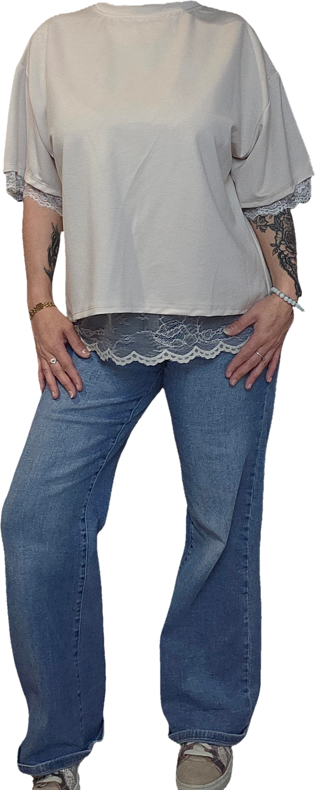 T shirt au dos dentelle