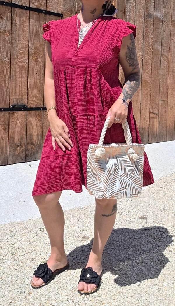 Robe en gaz de coton fluide - " Juline "