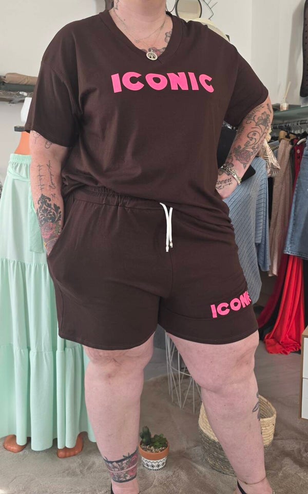 Ensemble 2 pièces grande taille short et t-shirt
