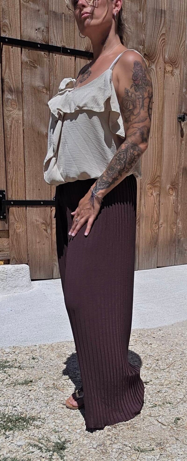 Pantalon fluide plissé