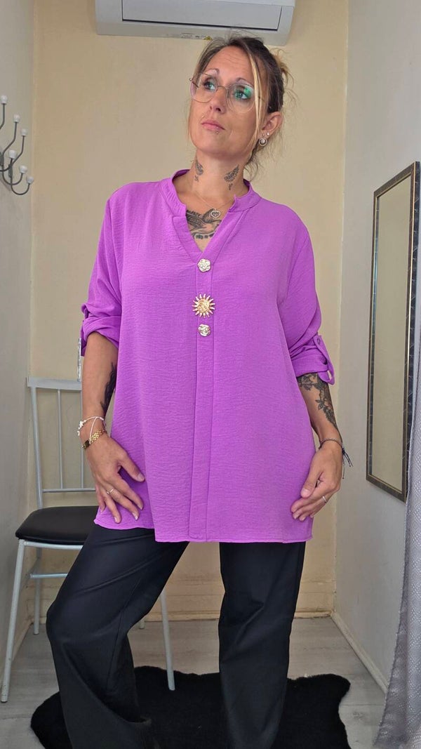 Top manches 3/4 femme, fluide