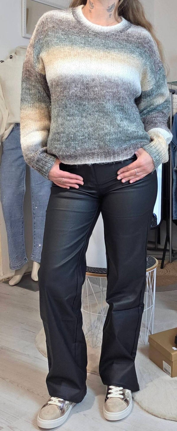 Pantalon simili cuir wid leg