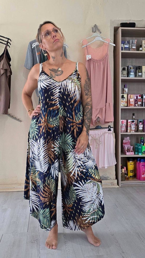 Combinaison pantalon fluide femme – Matière effet frais et coupe élégante