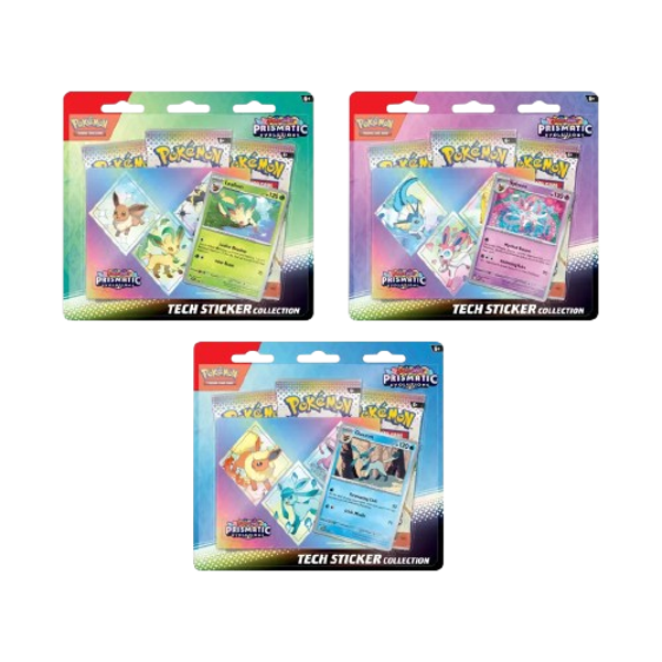 Précommande Pokémon Scarlet & Violet Prismatic Evolutions Tech Sticker Collection