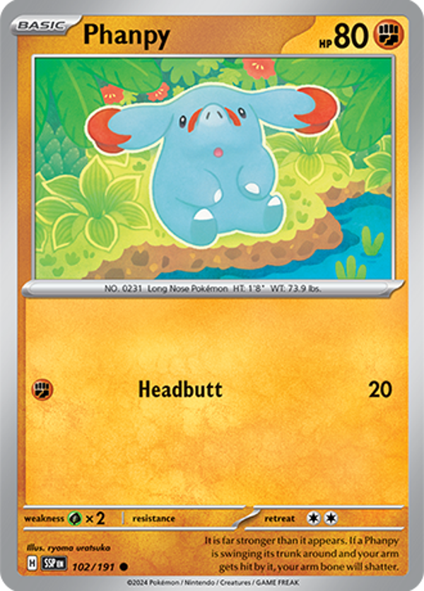 Phanpy Reverse Holofoil (102/191) [Scarlet & Violet: Surging Sparks]