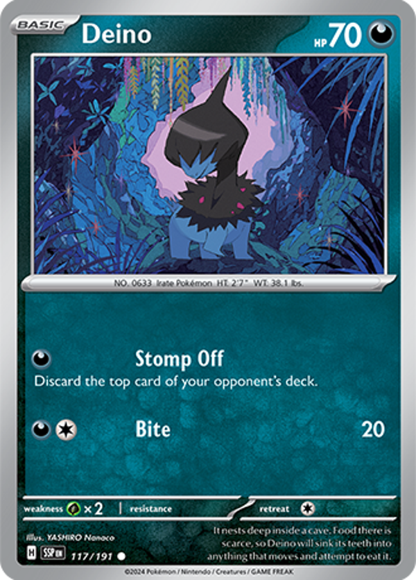 Deino Reverse Holofoil (117/191) [Scarlet & Violet: Surging Sparks]
