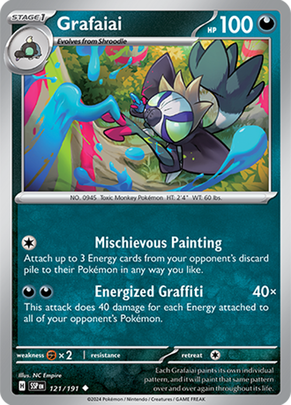 Grafaiai Reverse Holofoil (121/191) [Scarlet & Violet: Surging Sparks]