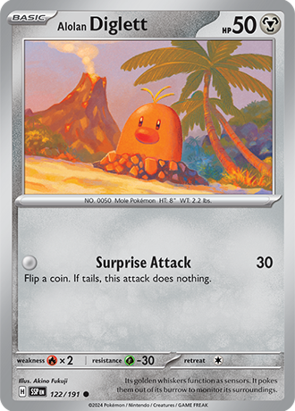Alolan Diglett Reverse Holofoil (122/191) [Scarlet & Violet: Surging Sparks]
