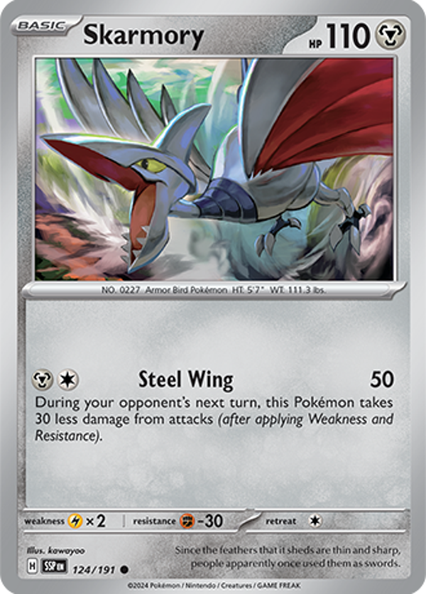 Skarmory Reverse Holofoil (124/191) [Scarlet & Violet: Surging Sparks]