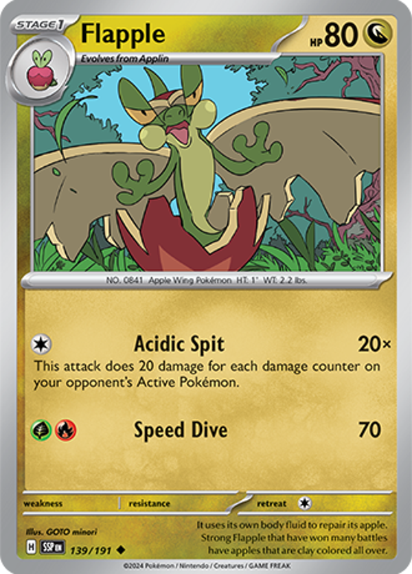 Flapple Reverse Holofoil (139/191) [Scarlet & Violet: Surging Sparks]