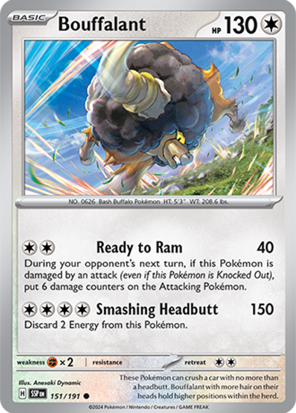 Bouffalant Reverse Holofoil (151/191) [Scarlet & Violet: Surging Sparks]
