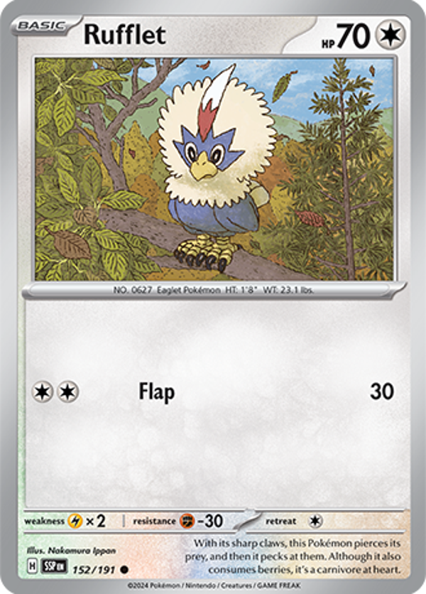 Rufflet Reverse Holofoil (152/191) [Scarlet & Violet: Surging Sparks]