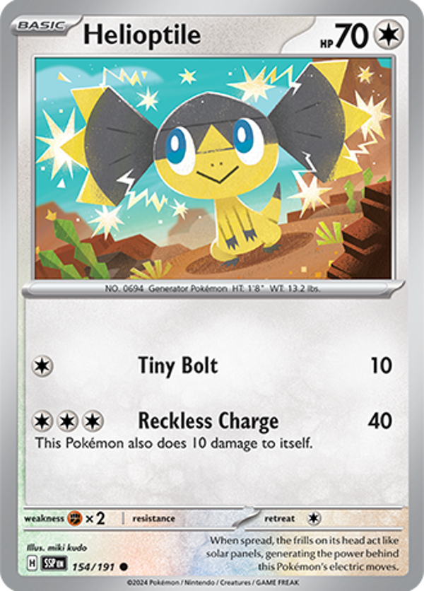 Helioptile Reverse Holofoil (154/191) [Scarlet & Violet: Surging Sparks]