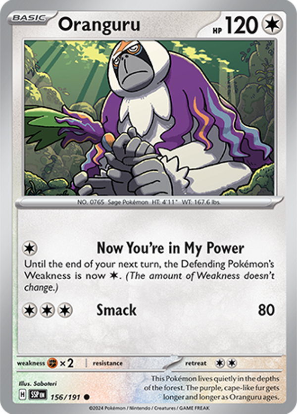 Oranguru Reverse Holofoil (156/191) [Scarlet & Violet: Surging Sparks]