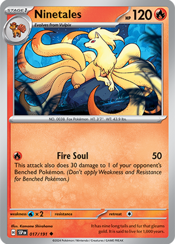 Ninetales Reverse Holofoil (017/191) [Scarlet & Violet: Surging Sparks]