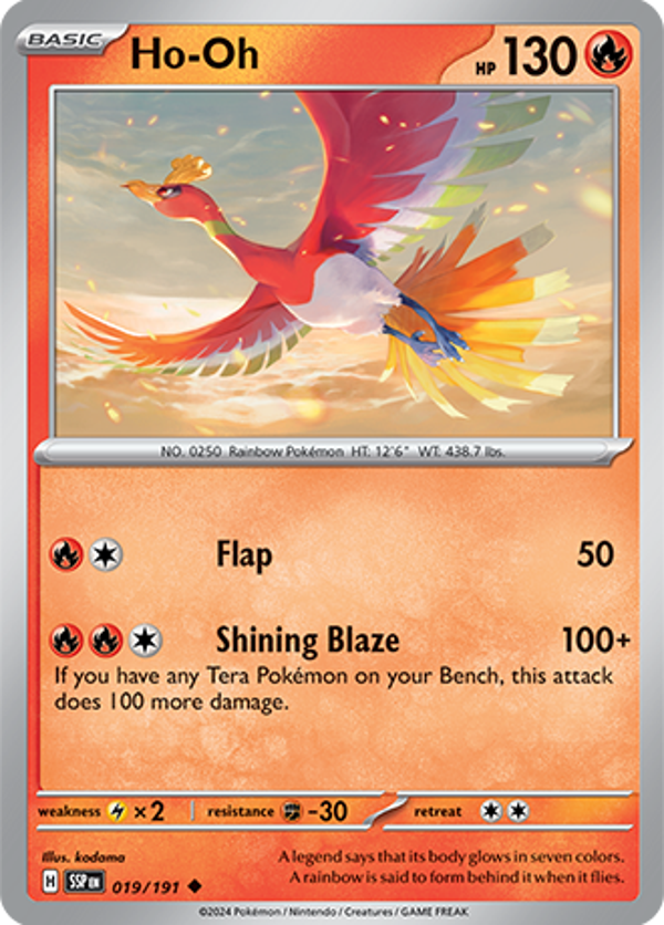 Ho-Oh Reverse Holofoil (019/191) [Scarlet & Violet: Surging Sparks]
